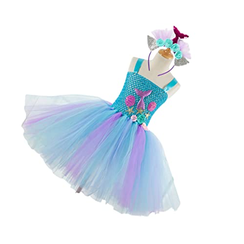 Holibanna ädchen Tüllrock Meerjungfrau Stil Kleid Cosplay Kostü Für Party Geburtstag Mit Haaraccessoire Größe 2 3 Jahre Passend Für SX HD93430 von Holibanna