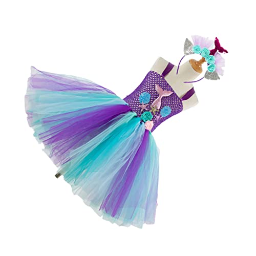 Holibanna ädchen Tutu Rock Im Meerjungfrau Stil Kleid Cosplay Kostü Für Partys Und Geburtstagsfeiern Mit Haaraccessoire Größe 8 9 Jahre Passend Für SX HD93434 von Holibanna