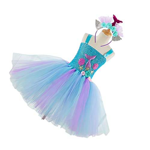 Holibanna ädchen Tutu Rock Meerjungfrau Kleid Cosplay Kostü Für Party Geburtstag Mit Haaraccessoire Größe 10 12 Jahre Geeignet Für SX HD93430 von Holibanna