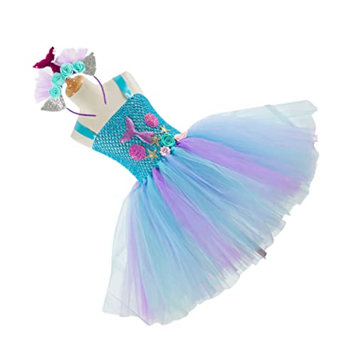 Holibanna ädchen Tutu Rock Meerjungfrau Stil Kleid Cosplay Kostü Für Party Und Geburtstag Mit Haaraccessoire Größe 2 3 Jahre Geeignet Für SX HD93430 von Holibanna