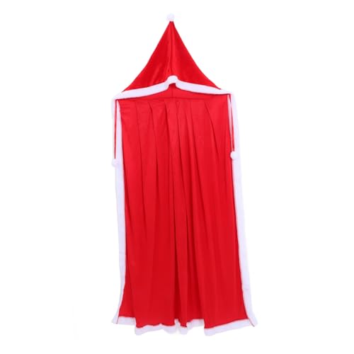 Weihnachtsumhang Weihnachten Umhang Weihnachtsmann Umhang Erwachsene Weihnachtsverkleidung Erwachsene Cosplay-Kostüm für Weihnachtsfeiern Weihnachts-Cosplay-Accessoire Flanell rot Holibanna von Holibanna