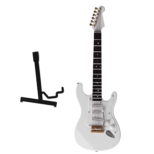 Holigie Mini Modelo de Guitarra, Modelo de Bajo eléctrico Con Soporte para EL hogar Adorno de casa de muñecas Instrumento Musical Modelo de casa de muñecas en Miniatura de von Holigie