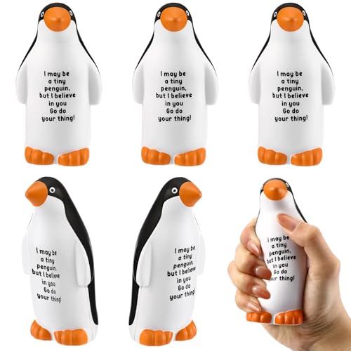 Hollowfly Positive Pinguin-Stressbälle für Erwachsene, motivierender Stressball für Erwachsene, Stressabbau, Wertschätzungsgeschenke, Partygeschenke, Lehrer, Mitarbeiter, 5 Stück von Hollowfly