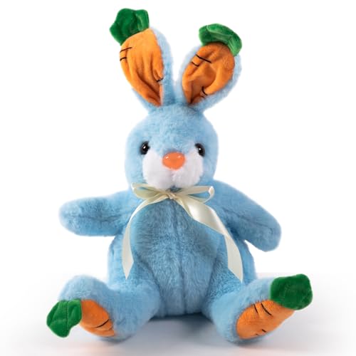 HollyHOME Bunny Stofftier Bunny Plüschtier Niedliche Karotte Kaninchen Ostergeschenke für Kinder 38,1 cm Blau von HollyHOME