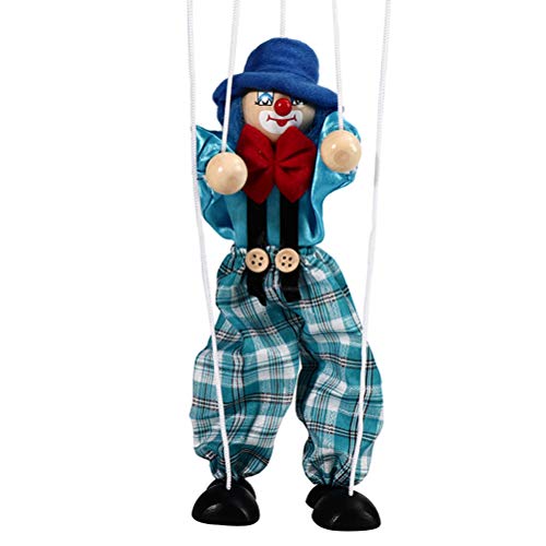 Pull String Puppe Lustige Bunte Pull String Marionette Vintage Clown Holz Marionette Handwerk Kunsthandwerk Spielzeug gemeinsame Aktivität Puppe Geschenke für Kinder von ZYZYZK