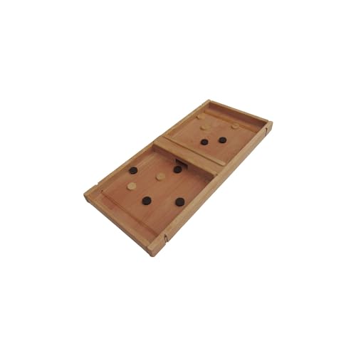 Holz Bi-Ba-Butze Flitzpuck Tischspiel | Temporeiches Spiel für Jung und Alt | Variierbare Schwierigkeit | Aus nachwachsendem Holz | Familienspielzeug von Holz Bi-Ba-Butze