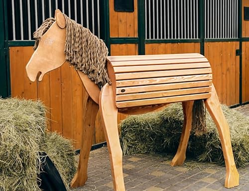 HolzTec Holzpferd Pony Amigo 109cm – Handgefertigt aus Naturholz, realistisches Design, wetterfest, ideal für drinnen und draußen, perfekt für Kinder, Natur oder Nuss-Braun (109 cm/Natur) von HolzTec