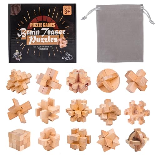 Holzsammlung 15 Stück Knobelspiele Holz, Geschicklichkeitsspiel Holz, Logikspiele IQ Spiele Geduldspiel Knobelspiele, Mini Puzzle Denkspiele Spielzeug Geschenk für Erwachsene Teenager Kinder, 4.5cm Holzsammlung 15 Stück Knobelspiele Holz, Geschicklichkeitsspiel Holz, Logikspiele IQ Spiele Geduldspiel Knobelspiele, Mini Puzzle Denkspiele Spielzeug Geschenk für Erwachsene Teenager Kinder, 4.5cm von Holzsammlung