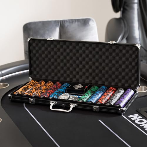 Home Deluxe - Pokerkoffer NO Limit - hochwertiger Aluminiumkoffer, Wasserfeste Karten, 500 Pokerchips inkl. Small- & Big Blind Button I Pokerset Pokerchips Pokerdeck von Home Deluxe