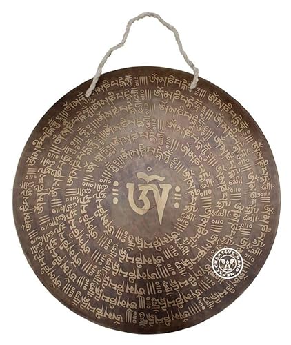 HomeAdri FLAT ETCHING OM MANI MANTRA GONG von HomeAdri