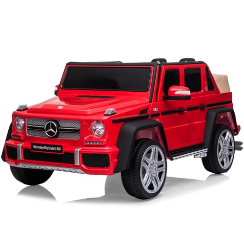 Mercedes-Maybach G650 12V Kinder-Elektroauto 3-5 km/h mit Fernbedienung Musik Kinderpedale vorwärts und rückwärts kindgerechte Leistung Rot von HomeMiYN