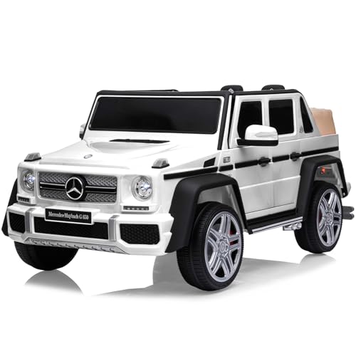 Mercedes-Maybach G650 12V Kinder-Elektroauto 3-5 km/h mit Fernbedienung Musik Kinderpedale vorwärts und rückwärts kindgerechte Leistung Weiß von HomeMiYN