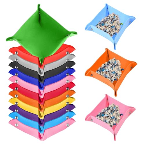 12 Stück Bunt Puzzle Filz, Puzzlematte, Sortierschalen Stapelbar, Tragbare Puzzle-Sortierschale, Stapelbare Sortiertabletts für 500-2000 Puzzleteile 12 Stück Bunt Puzzle Filz, Puzzlematte, Sortierschalen Stapelbar, Tragbare Puzzle-Sortierschale, Stapelbare Sortiertabletts für 500-2000 Puzzleteile von Homefantasy
