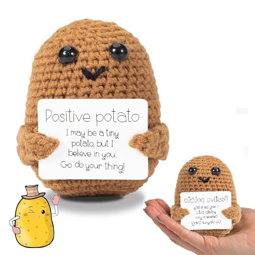 Homefantasy Pocket Hug Positive Potato,Mini-Plüsch Figuren Lustige Potato Puppe,Creative Knitting Wool Potato Doll Gifts for Women,Beste Freundin Geschenke,Farewell Gift Colleague von Homefantasy