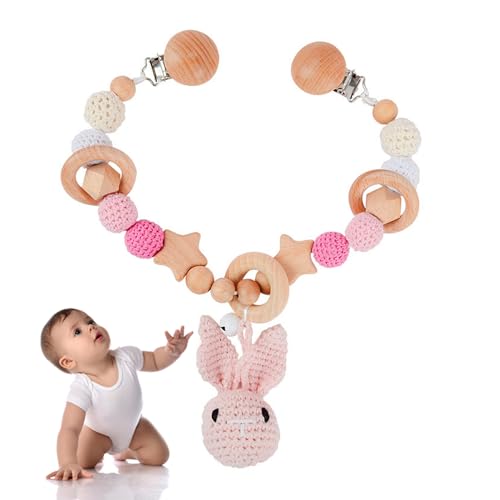 Homefantasy Kinderwagenkette Holz Baby, Anhänger Spielzeuge Set für Baby, Kinderwagen Kette für Babys, Einzigartige KinderwagenKette Spielzeugkette für Babys ab 0+ Monaten von Homefantasy