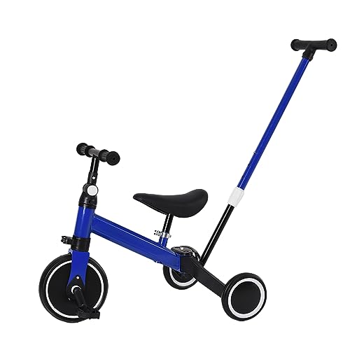 Homewell Kinderkraft Dreirad für Babys, mitwachsend, 2-in-1, kombiniert Trolley und Fahrtenfunktion, Geschenk für Babys, 1-5 Jahre, ohne Bremsen (03, blau) von Homewell