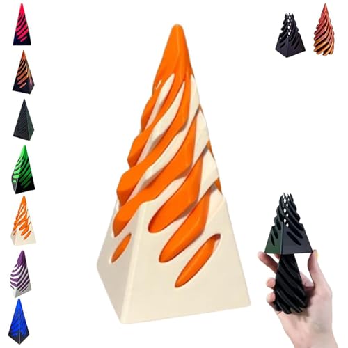 Impossible Pyramid Passthrough Sculpture, Helix Nut Spiral Cone Fidget Toy, pass through pyramid fidget toy, MINI Vortex Thread Illusion, Desktop Deco Souvenir Gift von Homgo