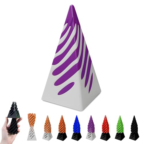 Impossible Pyramid Passthrough Sculpture, Pass Through Pyramid Fidget Toy, 3D Printed Spiral Cone Toy, Mini Vortex Thread Illusion, Pyramid Passthrough Sculpture von Homgo