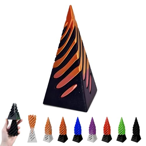 Impossible Pyramid Passthrough Sculpture, Pass Through Pyramid Fidget Toy, 3D Printed Spiral Cone Toy, Mini Vortex Thread Illusion, Pyramid Passthrough Sculpture von Homgo
