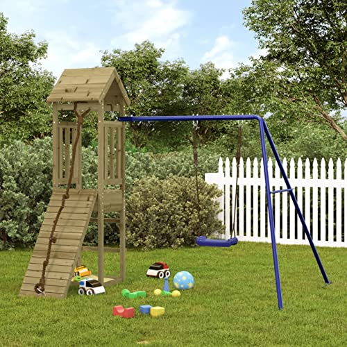 Homgoday Outdoor-Spielset aus imprägniertem Kiefernholz, Outdoor-Spiel für Kinder, Haus auf Stelzen, Waldhaus, Gartenspiele H2 von Homgoday