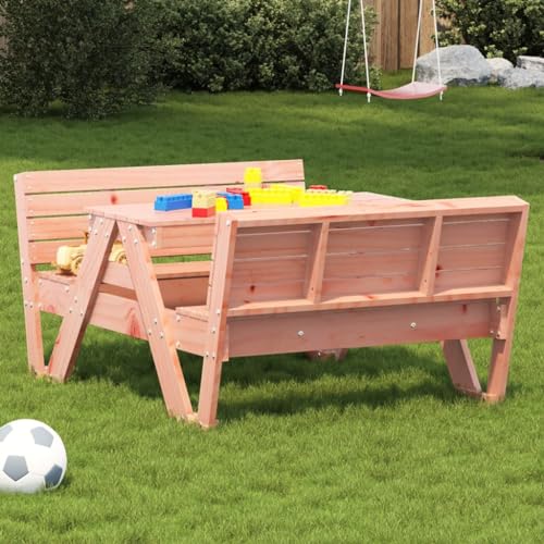 Homgoday Picknicktisch für Kinder, 88 x 122 x 58 cm, Massivholz, Douglasie, Gartentisch, Esstisch, Küchentisch, Gartentisch von Homgoday