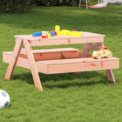 Homgoday Picknicktisch für Kinder, 88 x 97 x 52 cm, Massivholz, Douglasie, Gartentisch, Esstisch, Küchentisch, Gartentisch von Homgoday