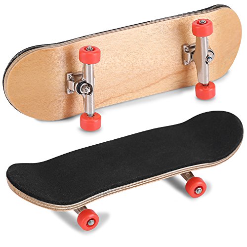 Hominas Mini Griffbrett, Fingerboard Skate Ahorn Holz Mini Fingerskateboards Set Skateboarding Spielzeug mit Box für Kinder Geschenke (Rot) von Hominas