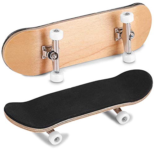 Hominas Mini Griffbrett, Fingerboard Skate Ahorn Holz Mini Fingerskateboards Set Skateboarding Spielzeug mit Box für Kinder Geschenke (Weiß) von Hominas