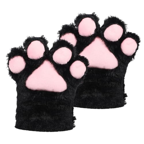 Homoyoyo 1 Paar Bärenklauenhandschuhe Katzenbürste für kurzhaarige Katzen Hundepfotenreiniger winterhandschuhe kuschelhandschuhe Haustier Flauschige Katzenkrallenhandschuhe Plüsch von Homoyoyo