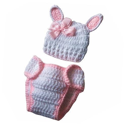 Homoyoyo 1 Satz -Accessoires Mädchen neugeborene Kleidung Hasenkostüm -Osterkostüm bunny costume ostern outfit Ostern Kostüm für Neugeborene Häkelkostüm für Kleinkinder Garn von Homoyoyo