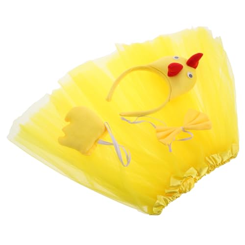 Homoyoyo 1 Satz Hahn-Anziehset Cosplay-Outfit kleinkind tutu Hühnerstirnband Küken-Kostüm-Performance-Requisite Tutu für kleine Mädchen Geburtstagsoutfit für Mädchen Tuch Yellow von Homoyoyo