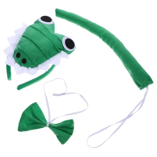 Homoyoyo 1 Satz Krokodil-Anziehset tierhaarreifen tierkostüme faschingsaccessoires party accessoires Elefantenzubehör wild Halloween-Cosplay-Zubehör tierisches Haarband Stoff Green von Homoyoyo