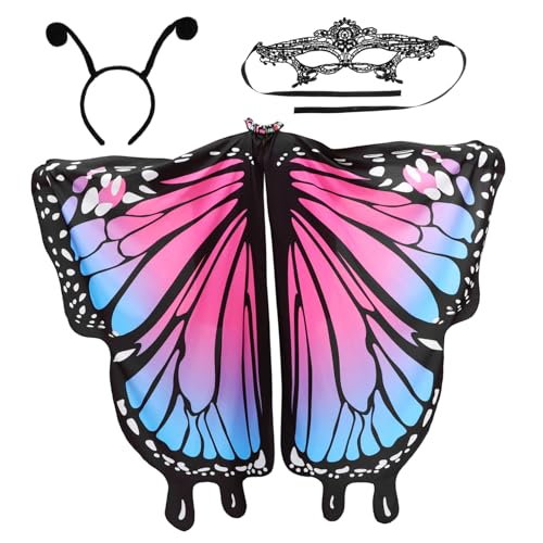 Homoyoyo 1 Satz Schmetterlings-Schal-Set schmetterling dekorationen Schmetterlings-Kit Schmetterlinge kinderschminke kinderkleider Schmetterlingsflügel für Cosplay Urlaubsschal Polyester von Homoyoyo