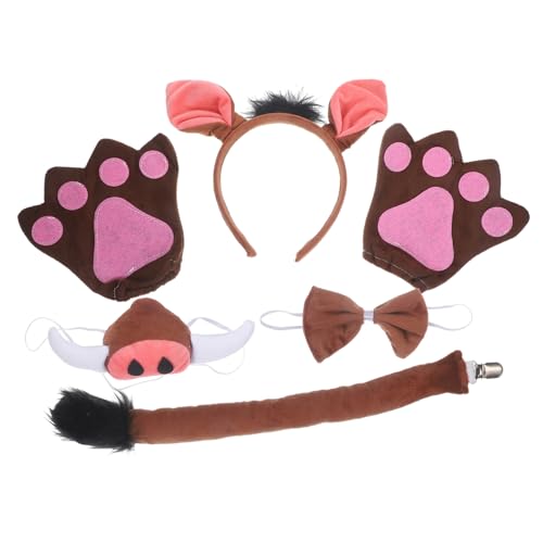 Homoyoyo 1 Satz Schweinchen-Partykostüm für halloween costume halloween kleidung schweinsnase Rollenspiel Kinderkopfschmuck Schweine Hase Kuh falsche Nase Partygeschenke Stoff Coffee von Homoyoyo