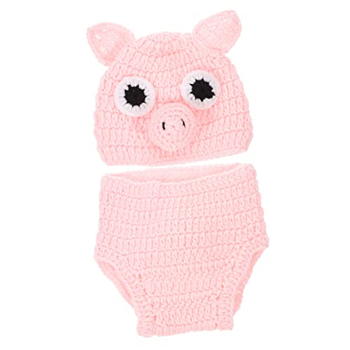 Homoyoyo 1 Satz handgehäkelte Kleidung für geburt babyshowergeschenk Kleidung für die Babyfotografie Strickkostüm aus Babywolle Babykleidung Häkelkostüm für Babys Rosa von Homoyoyo