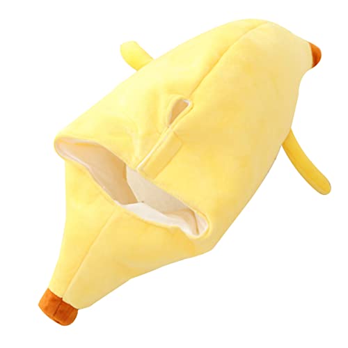 Homoyoyo 1 Stk. Bananen-kopfbedeckung Frosch Hut Lustiger Halloween-hut Hüte Für Albern Bananen-plüschmütze Partyhut Lustiger Hut Bananenhut Teil Plüsch Und Pp Baumwolle Yellow von Homoyoyo