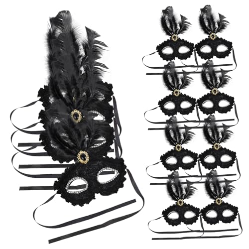Homoyoyo 12 Stück Teiliges Halbgesichts Masken mit Schwarzen Federn Leichte Masquerade und Cosplay Masken für Karneval Halloween Kostümparty Langlebig Komfortabel Dekorativ Homoyoyo 12 Stück Teiliges Halbgesichts Masken mit Schwarzen Federn Leichte Masquerade und Cosplay Masken für Karneval Halloween Kostümparty Langlebig Komfortabel Dekorativ von Homoyoyo