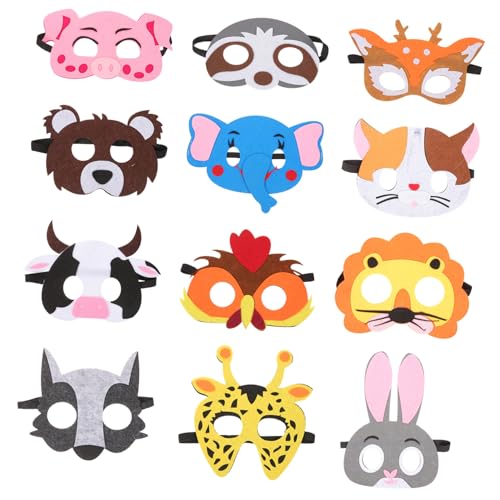 Homoyoyo 12 Stück Teiliges Tiermasken aus Filz für Bunte Wiederverwendbare Halloween Cosplay Masken Hautfreundlich Bequem Langlebig für Karneval Fasching und Kostümpartys Homoyoyo 12 Stück Teiliges Tiermasken aus Filz für Bunte Wiederverwendbare Halloween Cosplay Masken Hautfreundlich Bequem Langlebig für Karneval Fasching und Kostümpartys von Homoyoyo