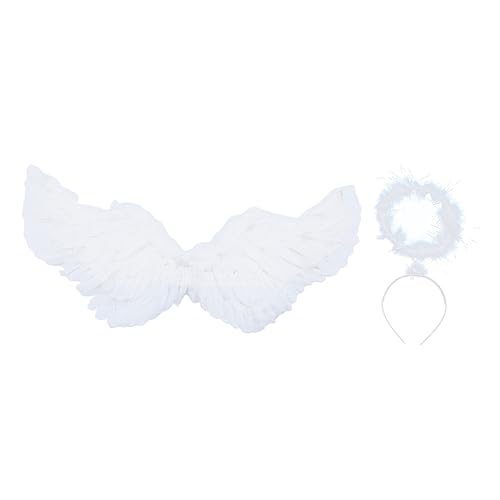 Homoyoyo 1satz Weiße -flügel Und Heiligenschein Für Mädchen Und Erwachsene Für Halloween Und Kostümpartys Leicht Und Einfache Handhabung Homoyoyo 1satz Weiße -flügel Und Heiligenschein Für Mädchen Und Erwachsene Für Halloween Und Kostümpartys Leicht Und Einfache Handhabung von Homoyoyo