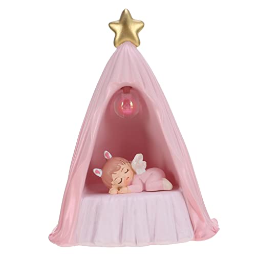 Homoyoyo 1stk Engel Mädchen Ornamente Babylicht Nachtlicht Für Kinder Nachtlicht Kinderzimmer Nachtlampe Kuchendekoration Für Die Babyparty Kind Nachtlicht Cupcake-topper Harz Rosa von Homoyoyo