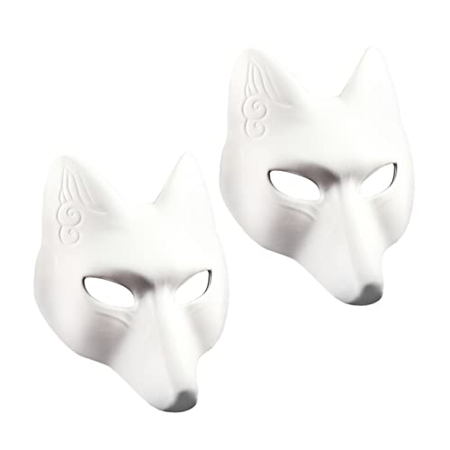 Homoyoyo 2 Stück Fuchs Maske Halbmaske Maskerademaske Für Männer Maskerade Für Frauen Kostüm Volles Gesicht Fuchsmaske Für Cosplay Pelzige Maske Halloween Fuchsmasken Rätsel Eva Weiß von Homoyoyo