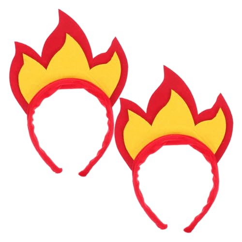 Homoyoyo 2stücke Flammenhaarreif Aus Weichem Filz Feuerförmige Krone Auffälliger Stirnband Für Halloween Karneval Rave Cosplay Und Party-zubehör Homoyoyo 2stücke Flammenhaarreif Aus Weichem Filz Feuerförmige Krone Auffälliger Stirnband Für Halloween Karneval Rave Cosplay Und Party-zubehör von Homoyoyo