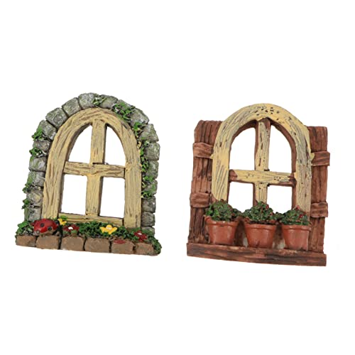 Homoyoyo 2 Stücke Miniatur Fenster Ornamente Aus Kunstharz Für Garten Und Aquarium - Dekorative Figuren Für Puppenhaus - Terrarien Und Mikro Landschaften 6x5 cm von Homoyoyo