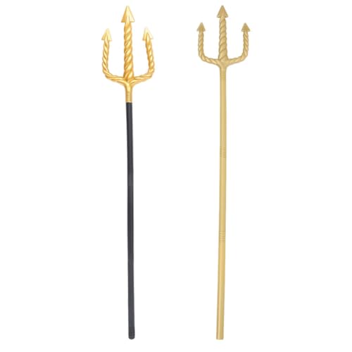 Homoyoyo 2Pcs Halloween Devil Pitchfork Kostüm Zubehör Dämon Pitch Fork Cosplay Prop Trident Dress Up Party Lieferungen Bevorzugte Trick Requisiten Performance von Homoyoyo