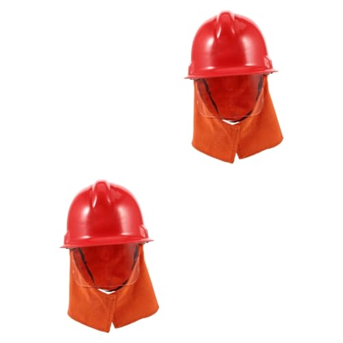 Homoyoyo 2st Feuerwehrhelm Bauhut Stellen Sie Sich Einen Häuptlingshut Helm Des Feuerwehrchefs Feuerwehrmann-harthelm Cosplay-partyhüte Feuerwehrkostüm Feuerwehrmannhut Stoff Rot von Homoyoyo