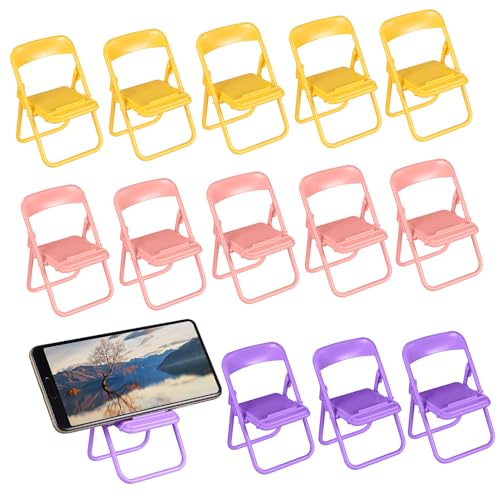 Homoyoyo 30 Pcs Miniatur Stuhl Klappstuhl Handy Stehen Kunststoff Telefon Rack Telefon von Homoyoyo