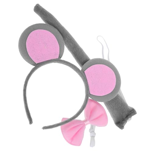 Homoyoyo 3Er Set -Stirnband Kostümparty Accessoires Tierverkleidung für Partys Kostümset für Feiern Halloween-Kostümset Mauskostüm für Mausohren Kostüm Tierstirnband Stoff von Homoyoyo