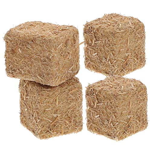 Homoyoyo 4 Stück Mini Heuballen Deko Für Krippenszenen Und Herbstdekoration - Kleine Strohballen Aus Holz - Ideal Für Puppenhäuser Und Als Tischdeko 2 cm Groß von Homoyoyo