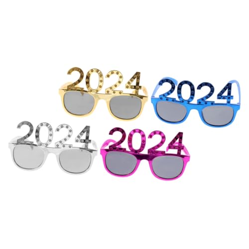 Homoyoyo 4 Stück Neujahrsbrille 2024 Abschlussbrille 2024 Klasse Von 2024 Brillen Neujahrs- Brillen Für Das Jahr 2024 Brillen Foto Requisiten Frohes Neues Jahr Brille Vierte Stk von Homoyoyo