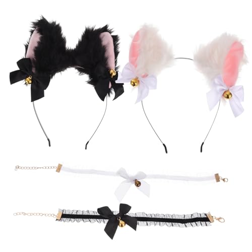 Homoyoyo 4 Stück Teiliges Katzenohren Stirnband mit Glocken Hautfreundlich Langlebig für Halloween Cosplay Themen Geburtstagsfeiern Bezauberndes Accessoire für Damen und Partys Homoyoyo 4 Stück Teiliges Katzenohren Stirnband mit Glocken Hautfreundlich Langlebig für Halloween Cosplay Themen Geburtstagsfeiern Bezauberndes Accessoire für Damen und Partys von Homoyoyo